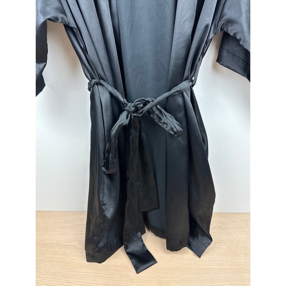 Victoria's Secret Angels Black Satin Kimono Robe O/S One Size - Picture 3 of 8